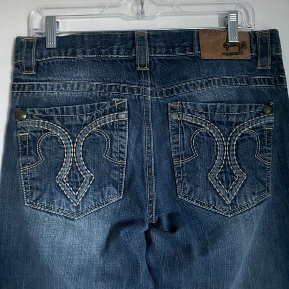 Vintage Marc Ecko Slim Fit Jeans Men 32x30 Blue Distressed Stitched Y2K Grunge - Picture 8 of 14